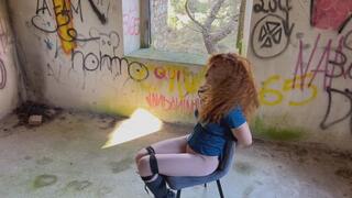 Lola Tied to the Chair Outdoors – Teased Just Out of Reach