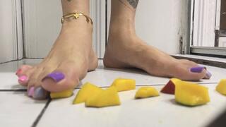 Crushing mangoes for you to suck on my feet