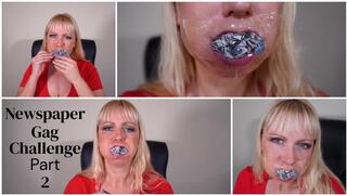 Newspaper gag challenge Part 2 Mouth Stuffing and Secured with Tegaderm Tape WMV 1080p