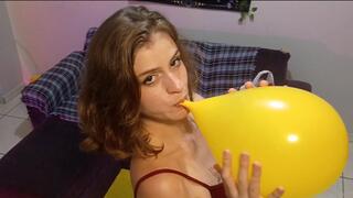 Provocative puffed cheeks. Balloon Inflation and S2P Finale. Flash pussy