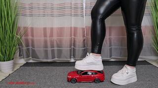 Mila - Toy car crush in Buffalo sneakers