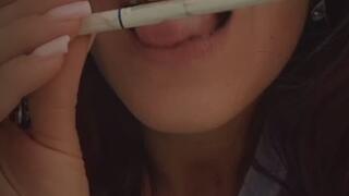 Lick one cig with white paper