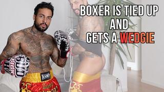 Boxer is tied up and gets a wedgie - Lalo Cortez