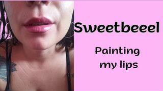 Applying my lipstick very slowly... 10 minutes of pure lip fetish that will drive you crazy