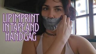 Using pvc tape to gag showing my lip imprint, taking it off and hand gag
