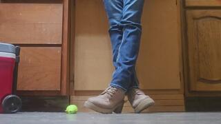 Chrissy candid boots in kitchen 2