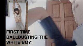 White Boy's First Time Being Ballbusted by Queen Nana - Ballbusting Only