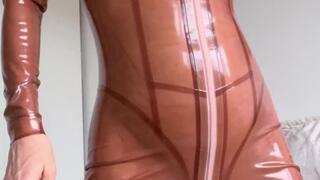 latex catsuit rubber hood scuba wetsuit gasmask cum