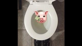 GIRL PEES IN TOILET AFTER PUSSY POUNDED