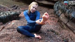 Salty Wetsuit Toe Sucking Slut - MP4