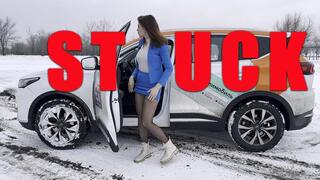 Irina Cherry Tiggo winter adventure stuck in the snow 4K full video 32 min