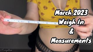 March 2023 Weigh In And Measurements