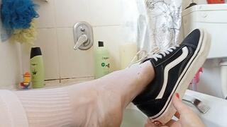 Soaking wet Sneakers and socks
