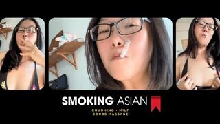 Coughing Fit Asian Smoker: Breathing Exercises + Breast Massage Smoke