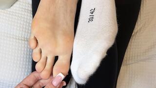 Handcuffed and groped by girlfriend who loves feet