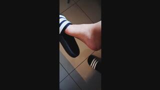 Adidas slide and nylon in December