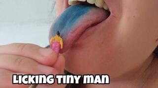 Giantess Licking & Sucking Tiny Man – Wet Tongue Play & Mouth Insertion Close-Up