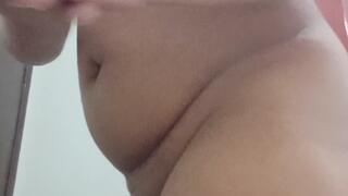 Body massage with cream, stripper