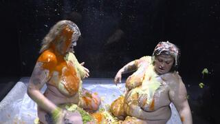 Katie and Hannah get messy
