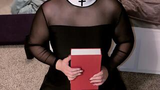 Goth Altar Girl Gives Priest a Blowjob