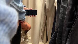 Fitting Room Handjob with open Certain - Risky Public Blowjob and Sex