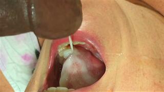 Black man playing the try not to cum challenge with his wife sucking on his cock, failed and ended up cumming hard inside her mouth and she swallowed it