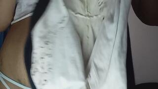 I'll show you my dirty, smelly panties! Do you want to smell them? Do you want to have them? They're all yours. I'm giving them to you!