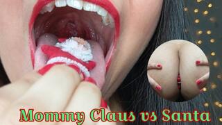 Mommy Claus vs Santa: spitting, ass cheeks crushing and vore