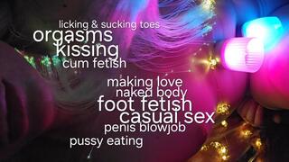 Kissing, making love, oral sex, orgasms, penis blowjob, foot fetish, teasing, pussy eating in very erotic atmosphere with colorful lights with Miss GospodaricaEmma and Her Alpha man Wolfy01