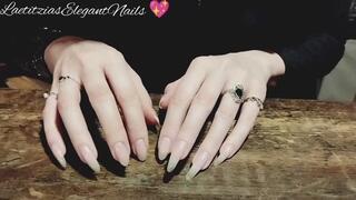 my natural nails tapping and scratching a wooden table asmr sounds
