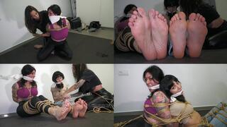 Dyanne and Mayla tied up and gagged by Pilu!