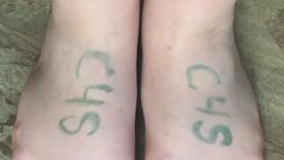 LINOLIUM WORN FEET FLOOR