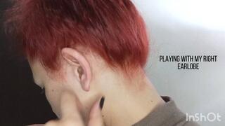 Playing with my right earlobe