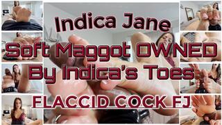 Soft Maggot OWNED by Indica's toes: Flaccid cock FJ (4k)
