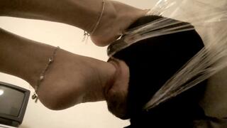 TIED UP SLAVE CONVULSING FOOT GAGGING A LOT OF SALIVA