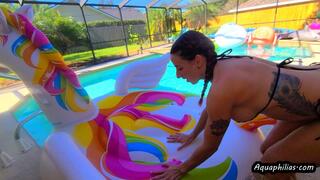 Aquaphilias Mya Pleasure Playing in her INFLATABLE Playground