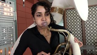 Ginger Tries Out the Sousaphone (MP4 - 720p)