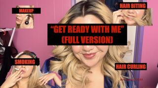 "Get Ready With Me" Blonde BBW Latina curls hair, Applies makeup, smokes while singing! -Hair fetish, Hair biting fetish, Singing fetish, Bra fetish, Face fetish, Teeth fetish, Eye fetish, Silk fetish, Hand fetish, Makeup fetish. FULL VERSION 4K .MP4