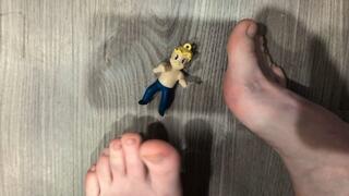 Dirty Giantess Feet Wrestling and Dominating Tiny Man