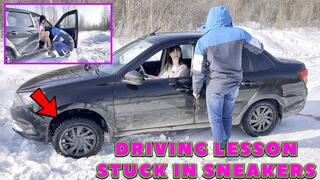 Christina driving lesson sneakers stuck revving 4K_full video 43 min