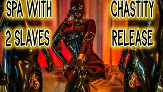 Spa massage with two slaves