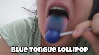Tongue Play on Blue Lollipop – Wiggling & Moving My Blue Tongue Seductively