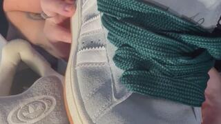 Blue slutty sneaker makeout