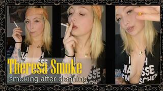 Theresa Smoke – Relaxed Smoking After Cleaning with Slow Inhales