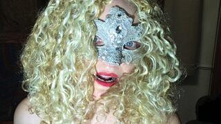 dance in wig and mask