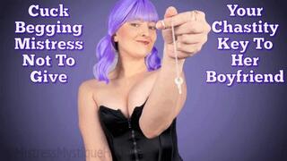 Cuck Begging Mistress Not To Give Your Chastity Key To Her Boyfriend - Chastity, Keyholder, Keyholding, Cuckolding, Verbal Humiliation, Femdom POV, Female Domination with Mistress Mystique Hoops - WMV
