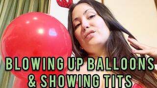 Christmas present: She blows up balloons and shows you her big boobs - Part 1