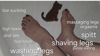 Very hot and erotic foot fetish, high heels fetish, washing legs, massage and worship feet, pussy eating and epic orgasms with Miss GospodaricaEmma and Her Alpha man Wolfy01