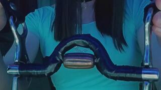 GlitterGiiiirl in Nike Pro Shorts Inserts Buttplug, Takes Huge Horse Gag with Tongue Depressor & Leather Cuffs