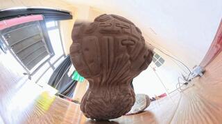 8K YIDE gets off work with smelly shoes socks and feet humiliating the dwarf VR360